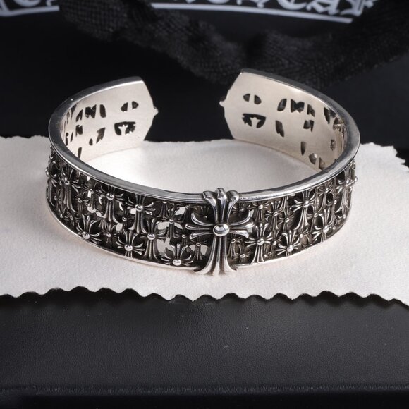 NWT Chrome Hearts Cross Sterling Sterling Silver 925 925 Bracelet - Picture 1 of 6